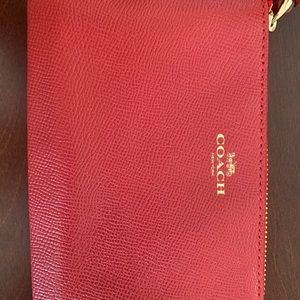 Coach red wristlet